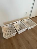 3x witte manden (38L x 29B x 16H cm), Ophalen, Gebruikt, Mand, Riet