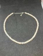 ketting met echte parels 45 cm, Zilver en edelstenen, Overige kleuren, Nieuw, Ophalen of Verzenden