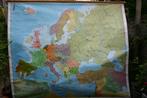 Oude schoolplaat wandkaart Europa hoogte 165 cm breedte 200, Antiek en Kunst, Antiek | Schoolplaten, Ophalen of Verzenden, Aardrijkskunde