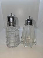 Vintage peper en zoutstel czech glas, Antiek en Kunst, Antiek | Glas en Kristal, Ophalen of Verzenden
