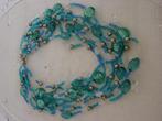 Vintage ketting glaskralen acht strengen., Sieraden, Tassen en Uiterlijk, Kettingen, Ophalen of Verzenden, Nieuw, Blauw, Overige materialen