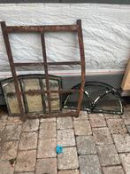 Oude Stalraampjes met Glas in Lood, Gevelraam of Ruit, Gebruikt, Verzenden, Minder dan 80 cm