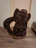 Houten Olifant - Handgesneden, Antiek en Kunst, Kunst | Beelden en Houtsnijwerken, Ophalen