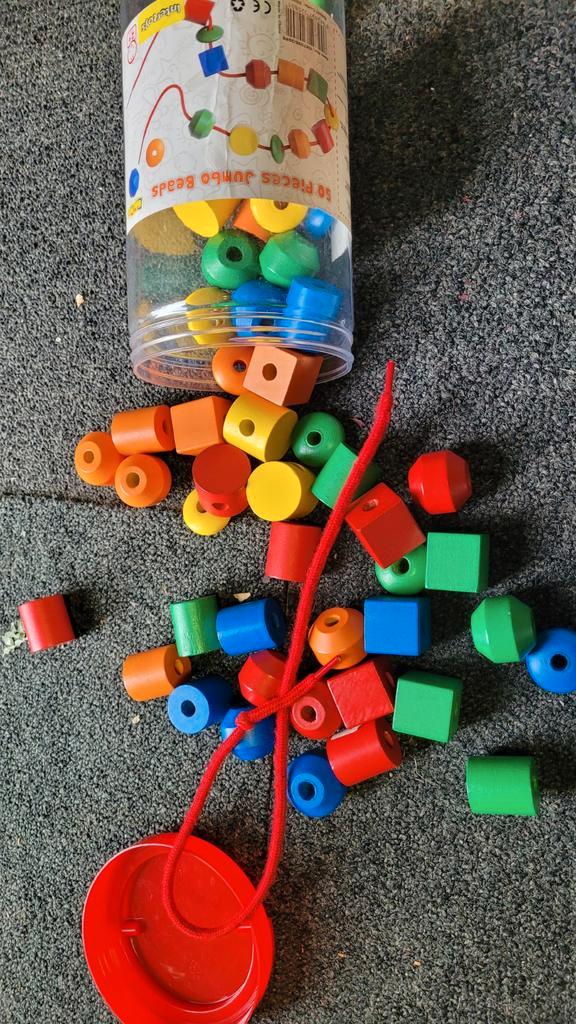 Houten Kralen Rijgset - Educatief Speelgoed, Kinderen en Baby's, Speelgoed | Educatief en Creatief, Zo goed als nieuw, Knutselen