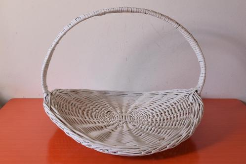 Zeer grote retro vintage jaren 70 rotan lectuurmand, Huis en Inrichting, Woonaccessoires | Krantenbakken en Lectuurbakken, Gebruikt