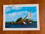Friesland. Skûtsje op één oor. 1988., Ophalen of Verzenden, Gebruikt, Zeilboot, Kaart, Foto of Prent