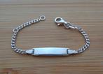 zilveren baby naam plaat armbandje [663], Verzenden, Zo goed als nieuw, Zilver, Zilver