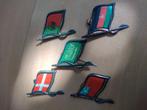 5 Vintage speldjes, vlaggen 50 er jaren., Verzamelen, Speldjes, Pins en Buttons, Ophalen, Gebruikt, Overige onderwerpen
