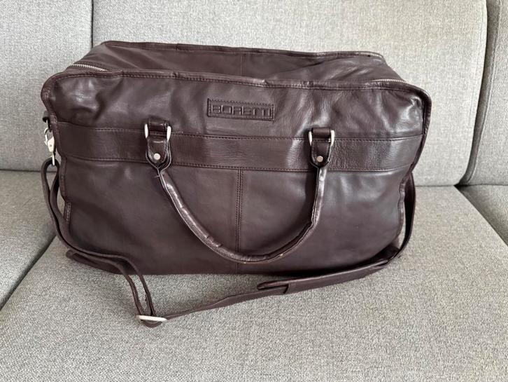 Bruine, lederen (leer) weekendtas, prima staat! Van Brunotti, Sieraden, Tassen en Uiterlijk, Tassen | Schoudertassen, Gebruikt