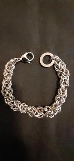 Metalen schakel armband - zware uitvoering, Ophalen of Verzenden, Zo goed als nieuw, Zilver, Staal
