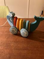 Trekdier houten walvis als nieuw , rubber wielen, Ophalen of Verzenden, Zo goed als nieuw