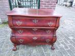 Barokstijl mahonie 3-laden buikcommode, bxdxh = 75x42x67 cm., Barok, 50 tot 100 cm, 3 of 4 laden, Minder dan 100 cm