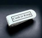Massief zilveren “Cash is king” geldclip., Antiek en Kunst, Ophalen of Verzenden, Zilver