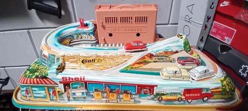 Vintage Auto baan met Auto's, Antiek en Kunst, Antiek | Speelgoed, Ophalen