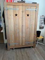 Steigerhouten Kledingkast, Ophalen, Gebruikt, 100 tot 150 cm, 150 tot 200 cm
