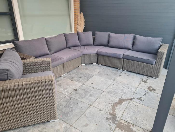 5 delige wicker hoek loungeset bank plus wicker loungestoel, Tuin en Terras, Tuinbanken, Zo goed als nieuw, Wicker, Ophalen