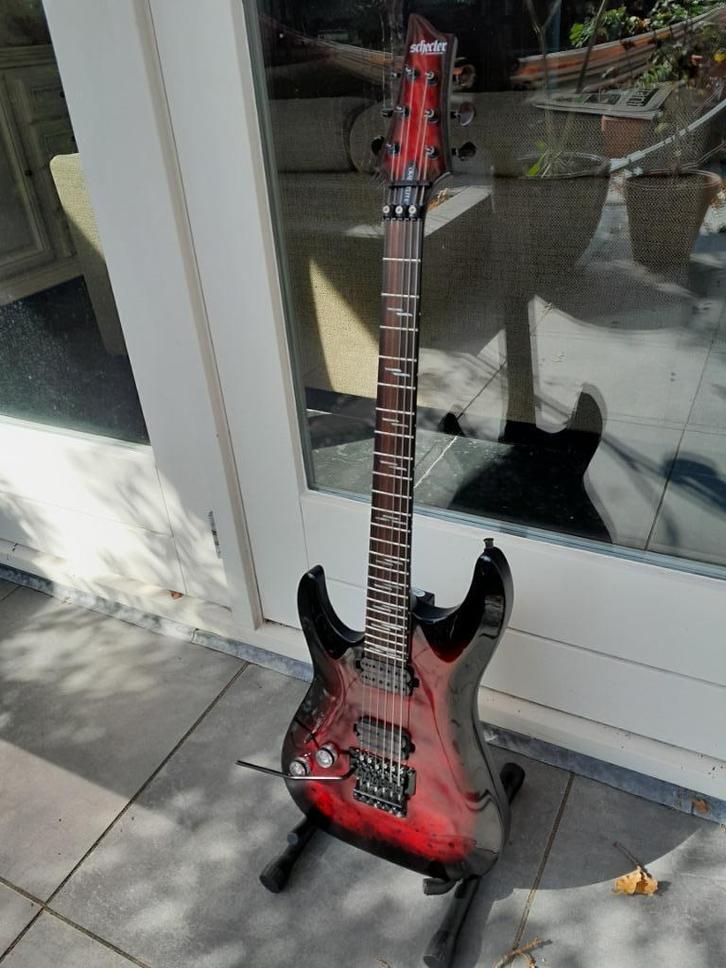Schecter Omen Elite-6 FR LINKSHANDIG Black Cherry Burst, Muziek en Instrumenten, Snaarinstrumenten | Gitaren | Elektrisch, Zo goed als nieuw