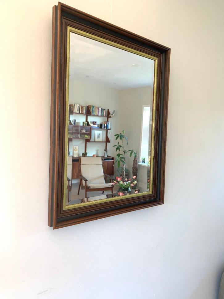 Massief hout spiegel houten lijst, Huis en Inrichting, Woonaccessoires | Spiegels, Zo goed als nieuw, 50 tot 75 cm, Minder dan 100 cm