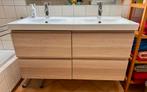 IKEA Badkamermeubel met Kranen en Kast. Eikenhout frontjes., Gebruikt, 100 tot 150 cm, Ophalen of Verzenden, Minder dan 100 cm