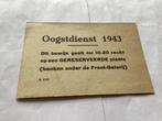 Oogstdienst 1943 Gereserveerde Plaats, Verzamelen, Ophalen of Verzenden, 1940 tot 1960, Nederland, Knipsel(s)