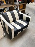 Leren fauteuil izgst streep wit zwart 94 breed, Huis en Inrichting, Ophalen of Verzenden, Zo goed als nieuw