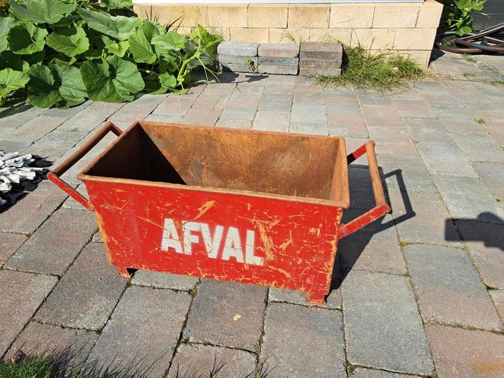 Industriële metalen bak - Afval, Huis en Inrichting, Woonaccessoires | Kisten, Gebruikt, Minder dan 50 cm, Minder dan 50 cm, Minder dan 50 cm