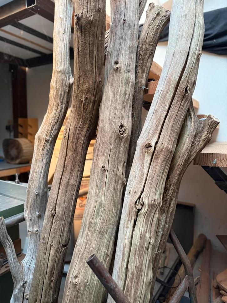 Eiken karakteristieke stammen 10/15cm dik, Tuin en Terras, Palen, Balken en Planken, Zo goed als nieuw, Palen, 250 cm of meer
