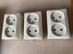 3x dubbel stopcontact zonder randaarde, Ophalen of Verzenden, Gebruikt, Stopcontact