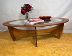 Gratis bezorging!MidCentury Retro Ovale Salontafel GPlan1960, Gebruikt, 100 tot 150 cm, -, Glas