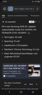 Samsung 40w AC adapter, Ophalen of Verzenden, Nieuw, Samsung