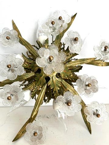 Vintage Banci Firenze plafondlamp plafonniere met bloemen va beschikbaar voor biedingen