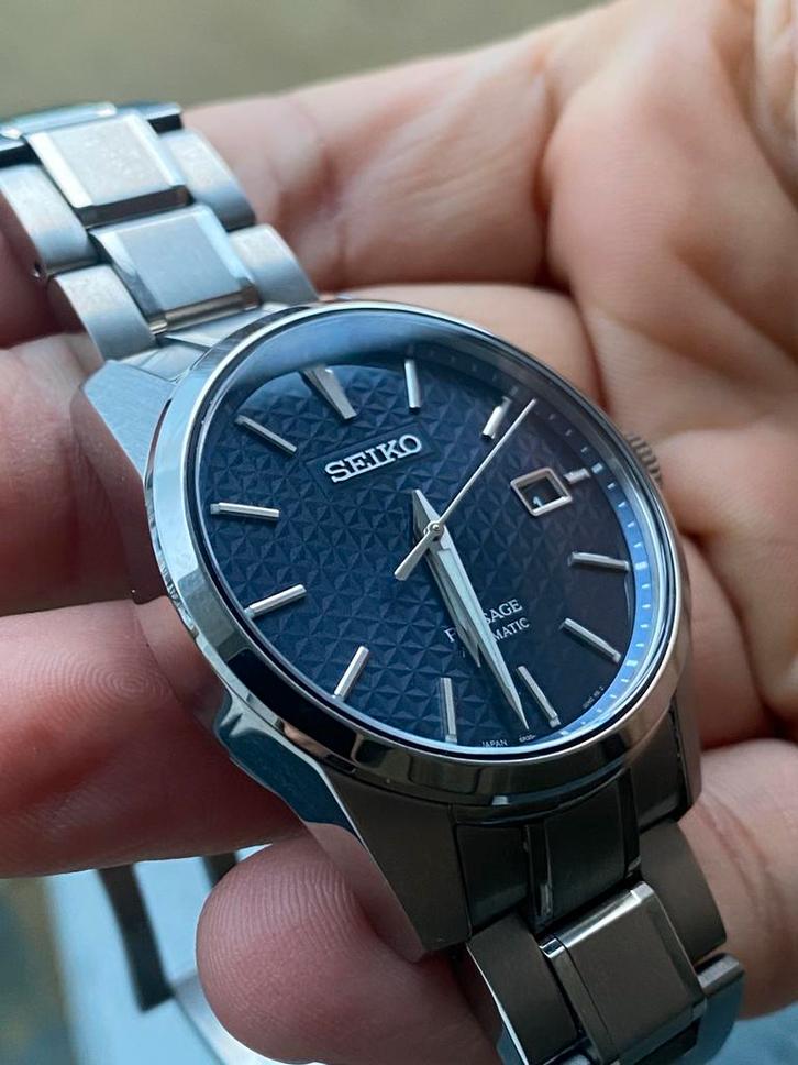 Seiko Presage Sharp Edged Bleu Automatic, Sieraden, Tassen en Uiterlijk, Horloges | Heren, Zo goed als nieuw, Polshorloge, Seiko
