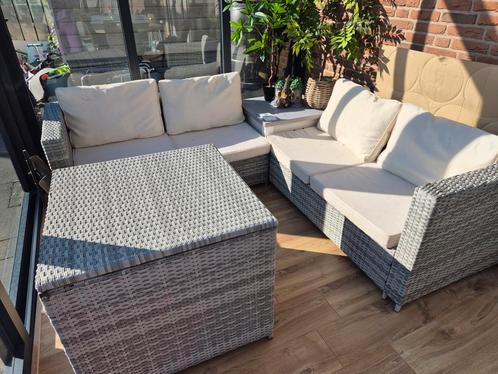 mooie tuinset met opbergbak voor de kussens., Tuin en Terras, Tuinsets en Loungesets, Gebruikt, Ophalen