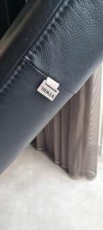 Hukla Relaxfauteuil - Zwart Leer, Gebruikt, Ophalen of Verzenden, 50 tot 75 cm, Leer