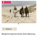 Mauve - Morgenrit aan het strand - Groot Canvas 100x150cm, Ophalen