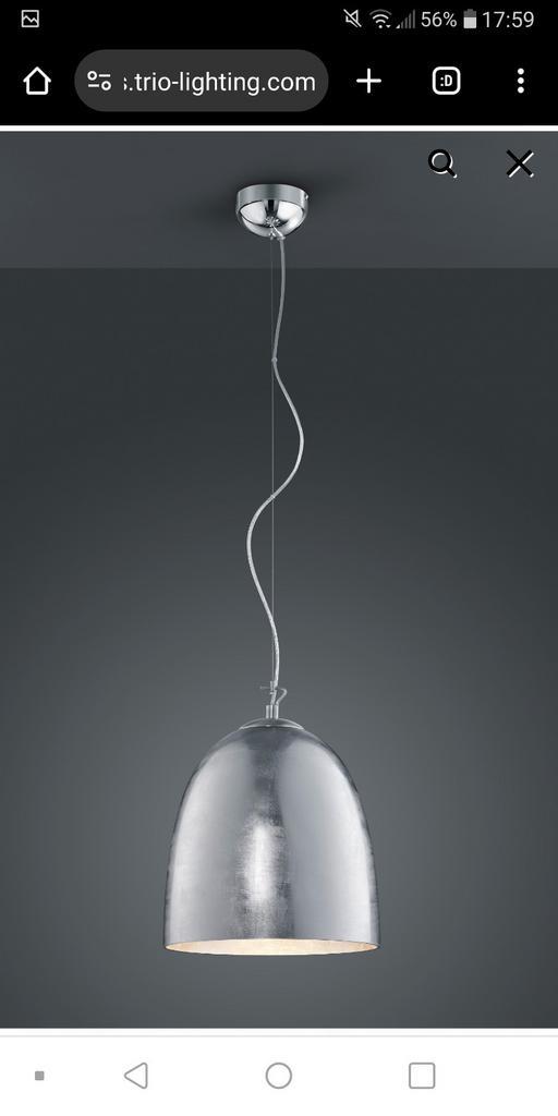 Grote Zilverkleurige design hanglamp, Huis en Inrichting, Lampen | Hanglampen, Zo goed als nieuw, 75 cm of meer, Ophalen of Verzenden