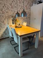 Handgemaakte Eiken Salontafel, Eettafel & Sidetable Set, Ophalen, Gebruikt, 100 tot 150 cm, Eikenhout
