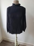 Zwarte plissé blouse zgan, Kleding | Dames, Blouses en Tunieken, Ophalen of Verzenden, Zo goed als nieuw, Maat 38/40 (M), Zwart