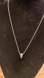 Zilveren ketting met doodskop/ schedel, Ophalen of Verzenden, Nieuw, Zilver, Zilver