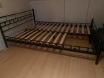 Metalen bed 140 x 200 cm, Ophalen, Zwart, Tweepersoons, 140 cm