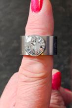 Milano Ring - Maat 10 - Zilverkleurig, Met kristal, IJzer of Staal, Ophalen of Verzenden, Dame