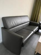 Zo goed als nieuw Antraciet bankstel Echt Leder !!!, Huis en Inrichting, Banken | Bankstellen, Ophalen, Zo goed als nieuw, 75 tot 100 cm