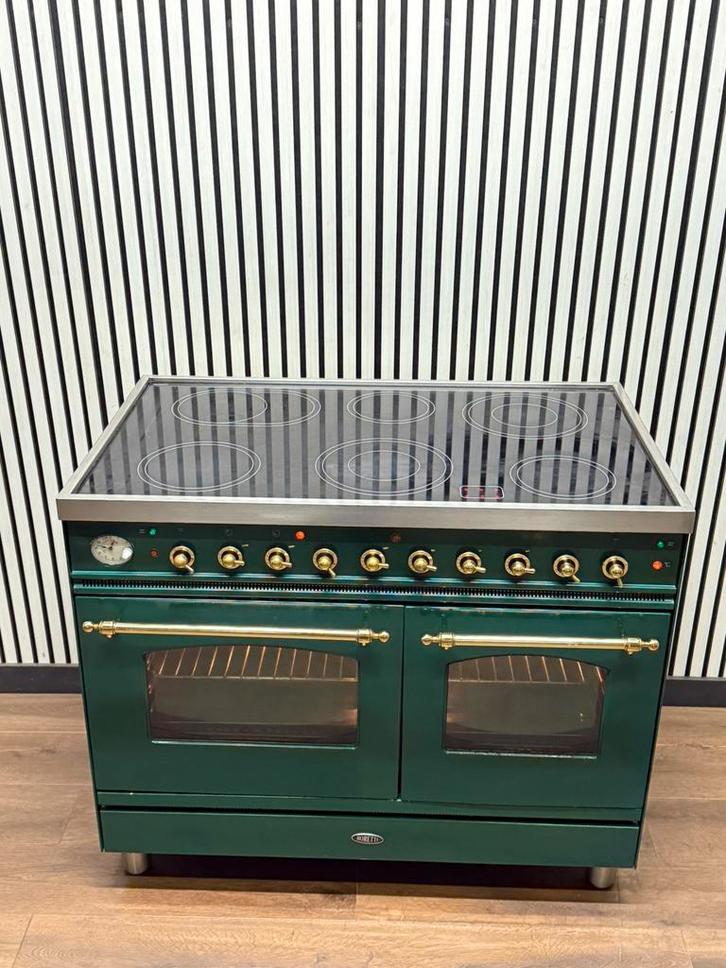 Luxe Groene Boretti Fornuis Keramisch met 6 zones 100 cm, Witgoed en Apparatuur, Fornuizen, Refurbished, Vrijstaand, Keramisch