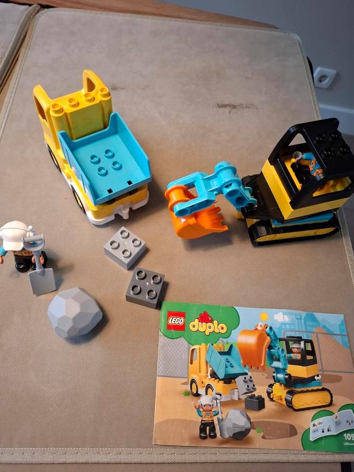 LEGO Duplo Graafmachine en Vrachtwagen 10931 Compleet, Kinderen en Baby's, Speelgoed | Duplo en Lego, Zo goed als nieuw, Duplo
