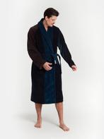 Marks Pelle heren badjas luxueus donkerblauw groen L, Verzenden, Gedragen, Maat 52/54 (L), Marks Pelle