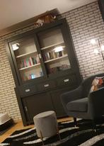 Vitrinekast Antraciet, Huis en Inrichting, Kasten | Vitrinekasten, Ophalen, 200 cm of meer, 150 tot 200 cm, Zo goed als nieuw
