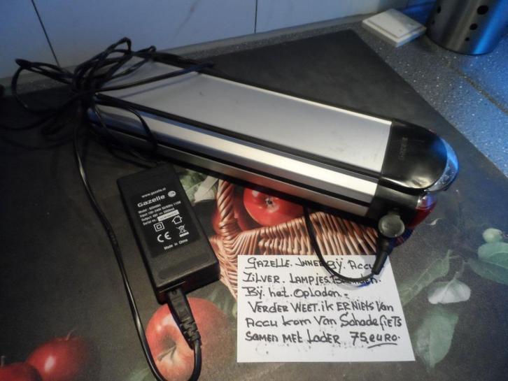 gazelle  innergy  accu--zilver en  dispaly  compleet, Fietsen en Brommers, Elektrische fietsen, Gebruikt, Gazelle, 55 tot 59 cm