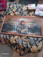 Indianen Schilderij met Wolf, Antiek en Kunst, Ophalen