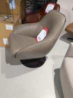 NIEUWE LUXE LEDEREN DRAAIFAUTEUIL TAUPE, Huis en Inrichting, Ophalen, Metaal, MODERN, Nieuw