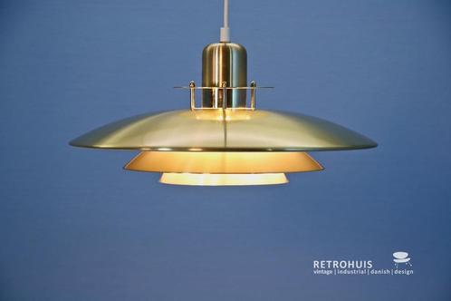 Deense hanglamp vintage messing schalenlamp retro 1980s, Huis en Inrichting, Lampen | Hanglampen, Gebruikt, Minder dan 50 cm, Ophalen of Verzenden